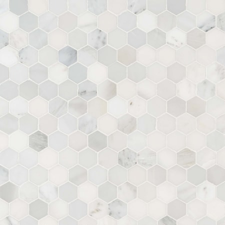 Arabescato Carrara 11.75 In. X 12 In. Honed Marble Mesh-Mounted Mosaic Tile, 10PK